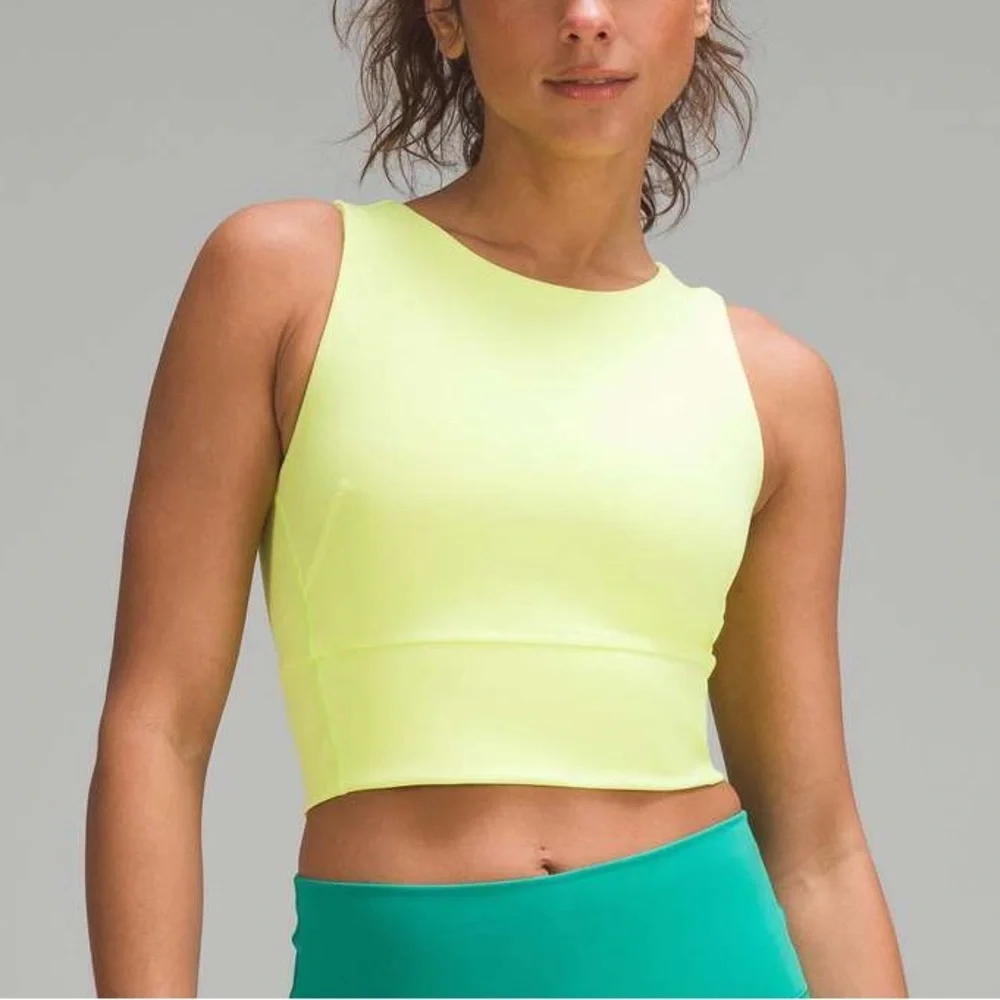 Lululemon Wunder Train Tank Top Electric Lemon neon highlighter sports bra crop